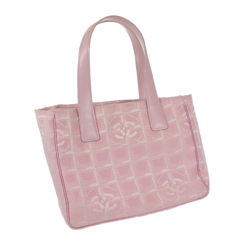 シャネル CHANEL ニュートラベルライントート TPM トートバッグ ナイロン レザー ピンク レディース【中古】【ABランク】