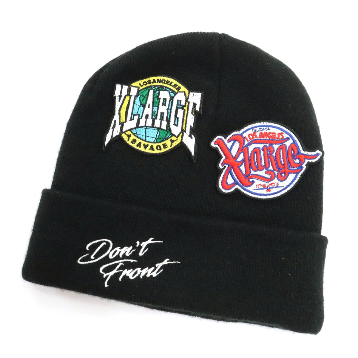 XLARGE エクストララージ ワッペン ビーニー ニットキャップ ONE SIZE ブラック