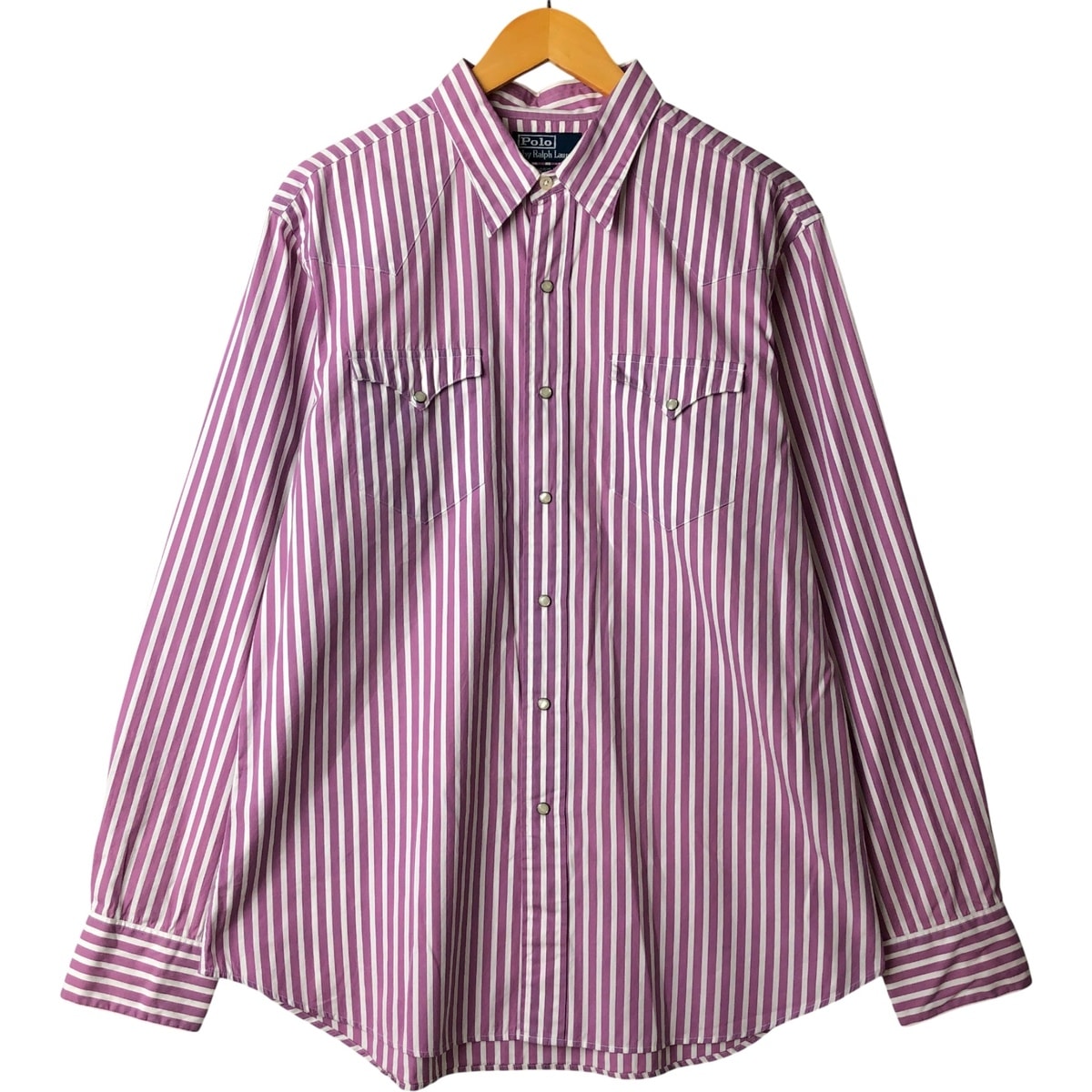 古着 ラルフローレン Ralph Lauren POLO by Ralph Lauren NEW CLASSIC WESTERN ストライプ柄 長袖 ウエスタンシャツ メンズL相当/eaa592552