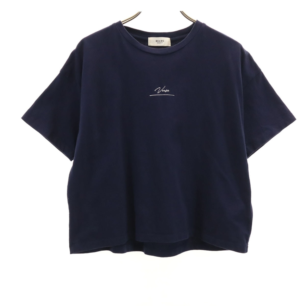 BEAMS HEART ビームスハート 半袖 クロップド Tシャツ ネイビー