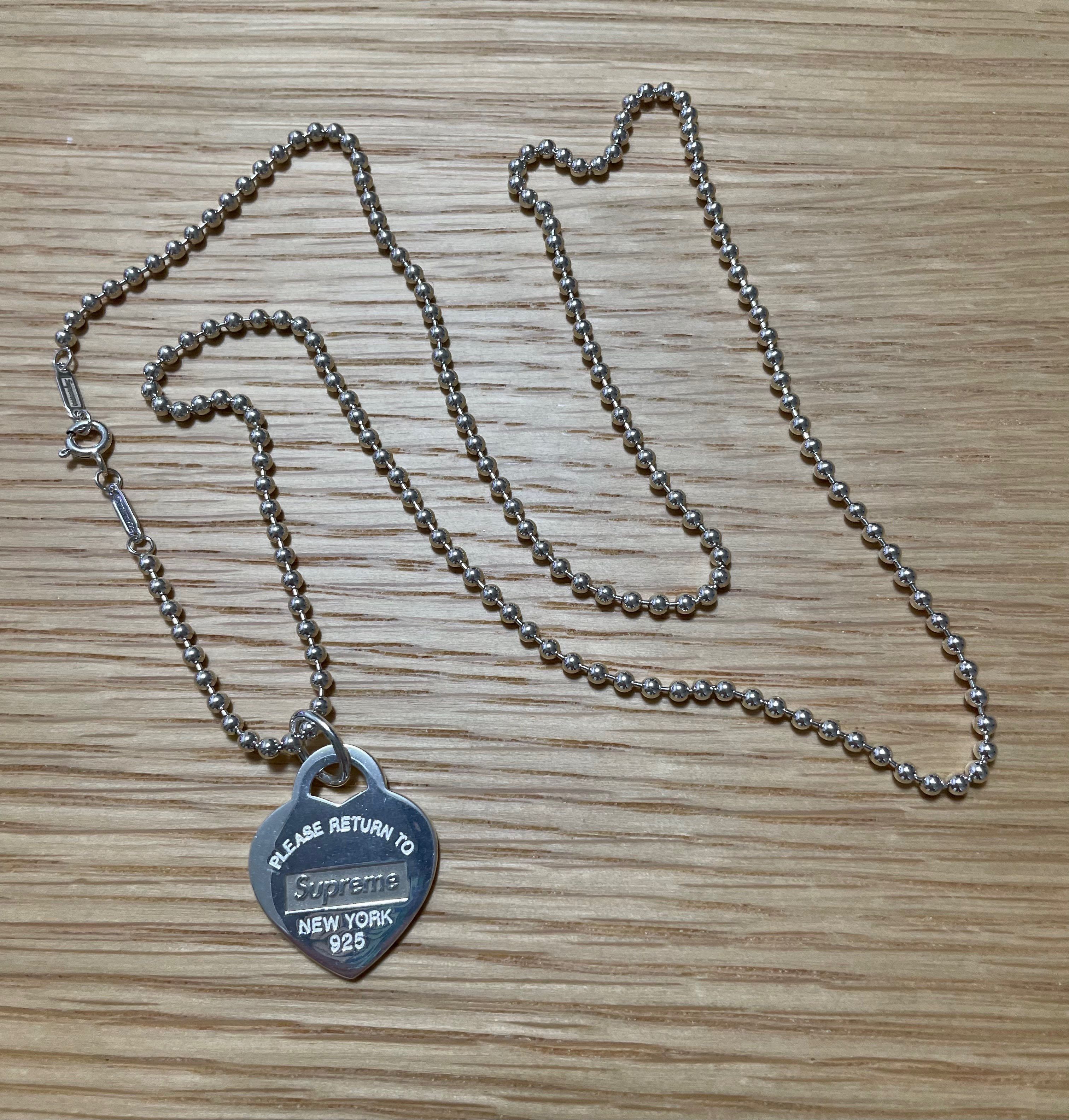 Supreme / Tiffany & Co. Return to Tiffany Heart Tag Pendant "Silver"