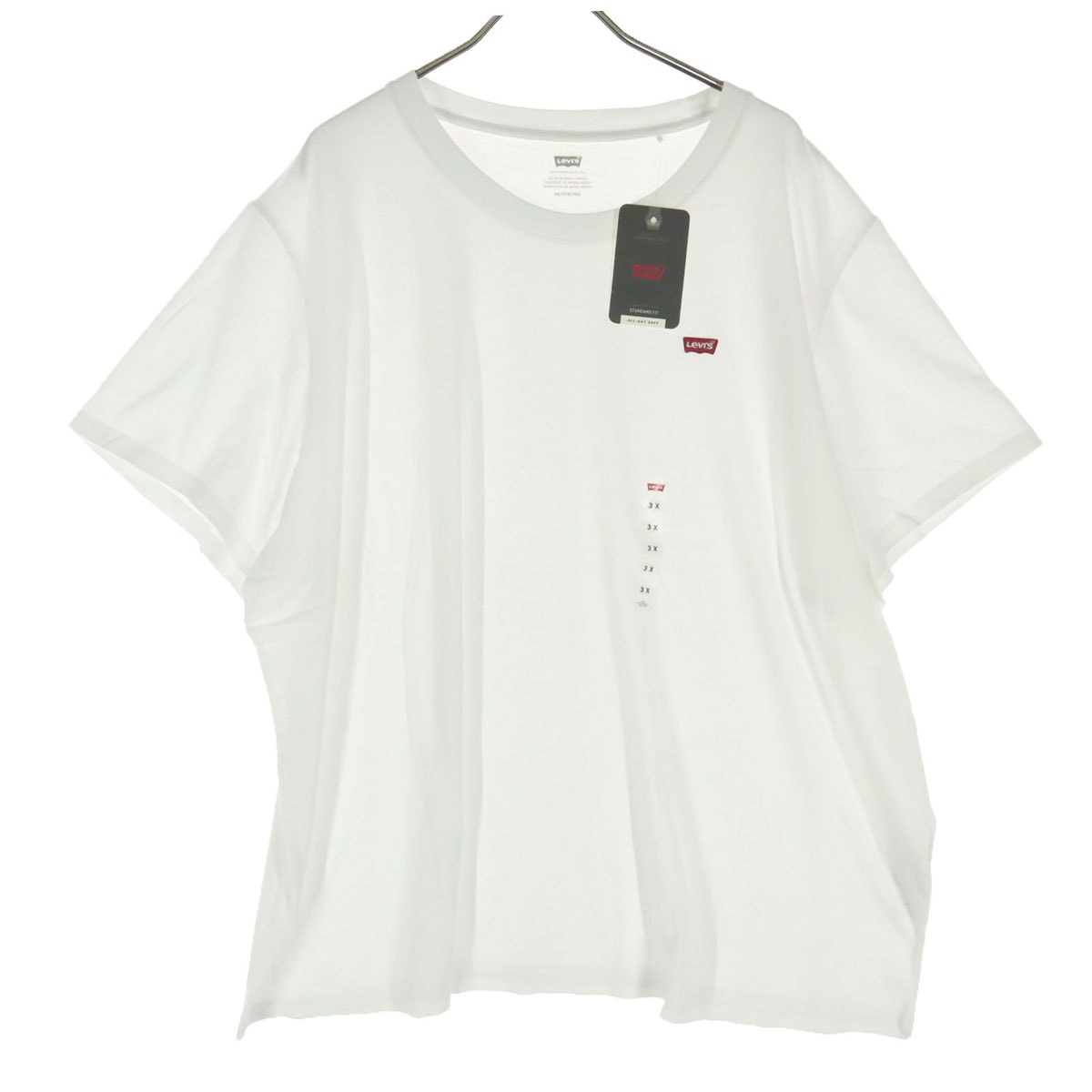 未使用 Levi's リーバイス コットン ワンポイントロゴ 半袖 クルーネック Tシャツ 3X ホワイト