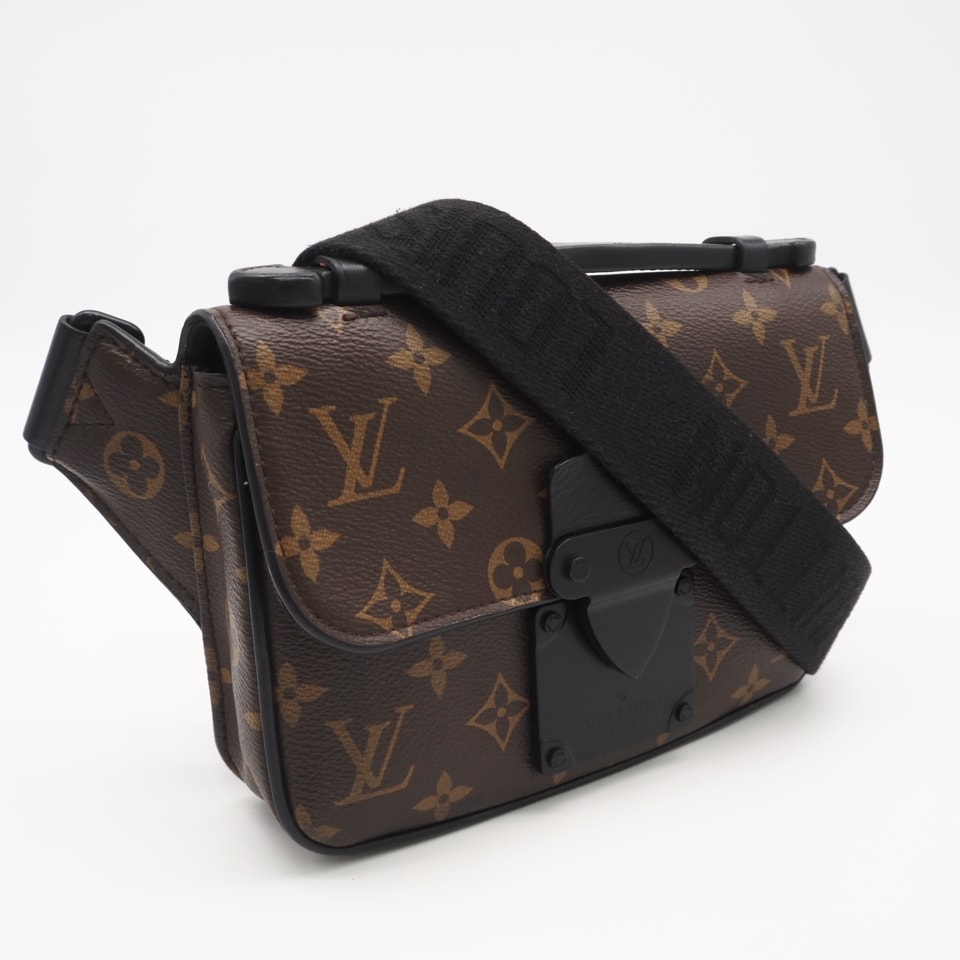 LOUIS VUITTON ルイ・ヴィトン モノグラム Sロック スリングバッグ M45807 2wayショルダーバッグ ブラウン ベージュ ブラック コーティングキャンバス レザー メンズ