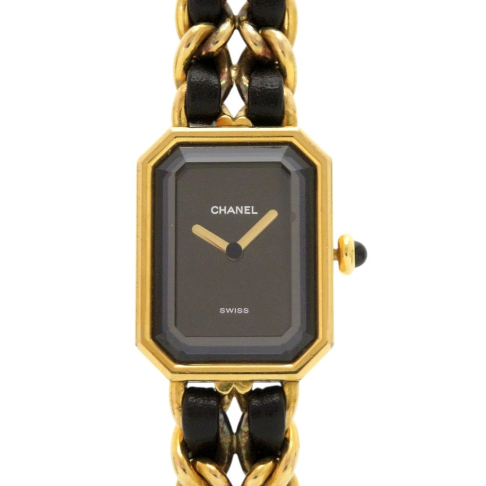 シャネル  プルミエール H0001 クオーツ GP レザー ブラ