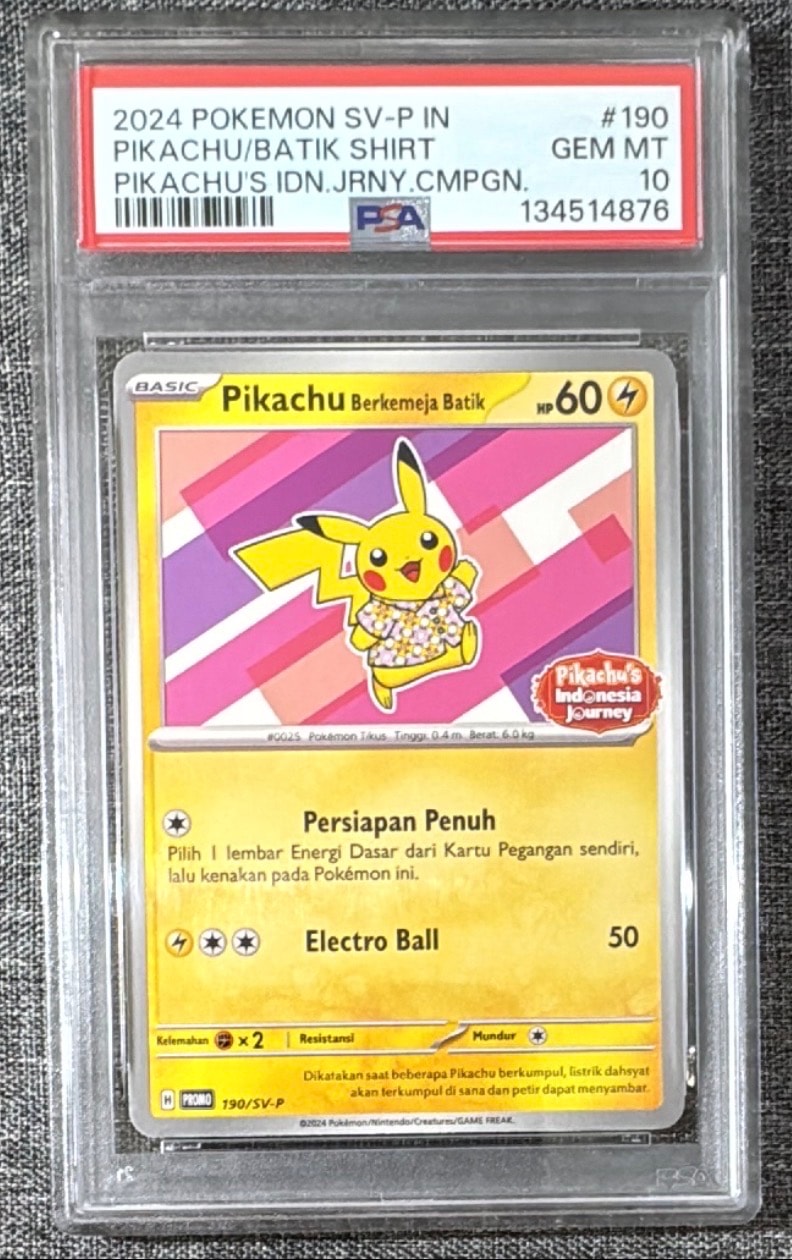 PSA10】バティックシャツを着たピカチュウ (フラワーピカチュウ柄) P