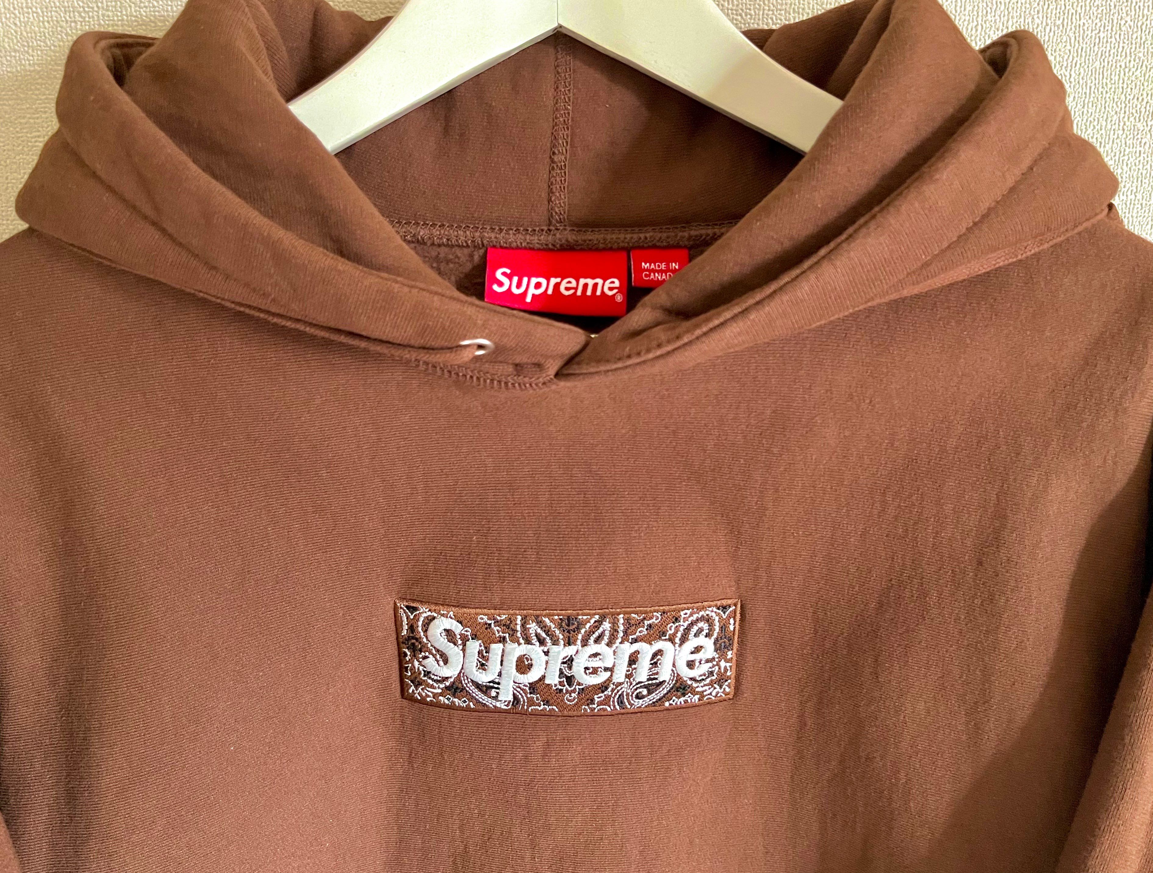 Supreme Bandana Box Logo Hooded Sweatshirt "Brown"