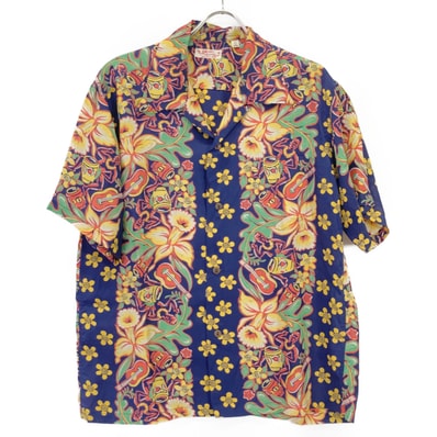 サンサーフ SS37792 RAYON ORCHID AND HAWAIIAN TRADITION S/S SHIRTS L