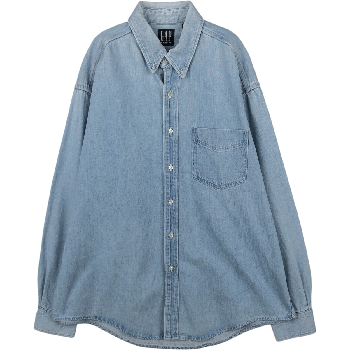 古着 ギャップ GAP DENIM 長袖 ボタンダウンデニムシャツ カナダ製 メンズL相当/eaa652048