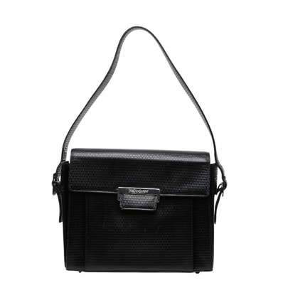 サンローラン 型押し ワンショルダーバッグ ブラック レザー レディース SAINT LAURENT 【中古】
