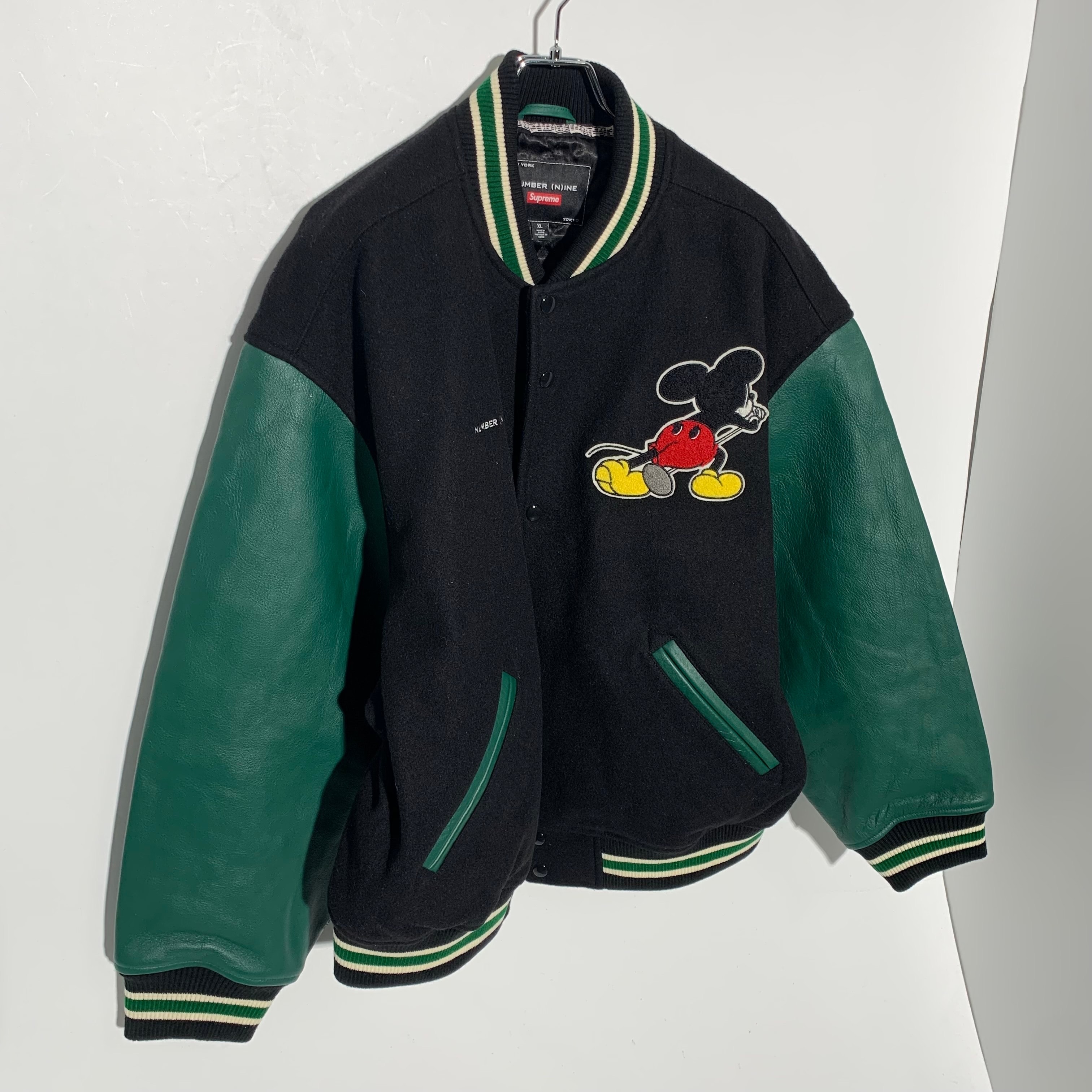 Supreme x Number (N)ine x Mickey Mouse Varsity Jacket "Black"