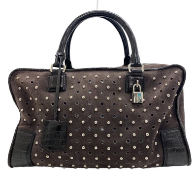ロエベ LOEWE ハンドバッグ スタッズ アマソナ36 ブラウン
