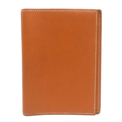 エルメス HERMES 手帳カバー レザー ブラウン シルバー ユニセックス【中古】 e62445a
