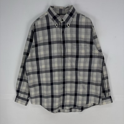 古着 ブルックスブラザーズ Brooks Brothers 長袖シャツ ボタンダウン 1818 胸ポケット L グレー系 チェック メンズ