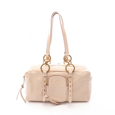 プラダ PRADA タングル ミディアム ショルダーバッグ バッグ レザー レディース ベージュ系 1BB138 【中古】