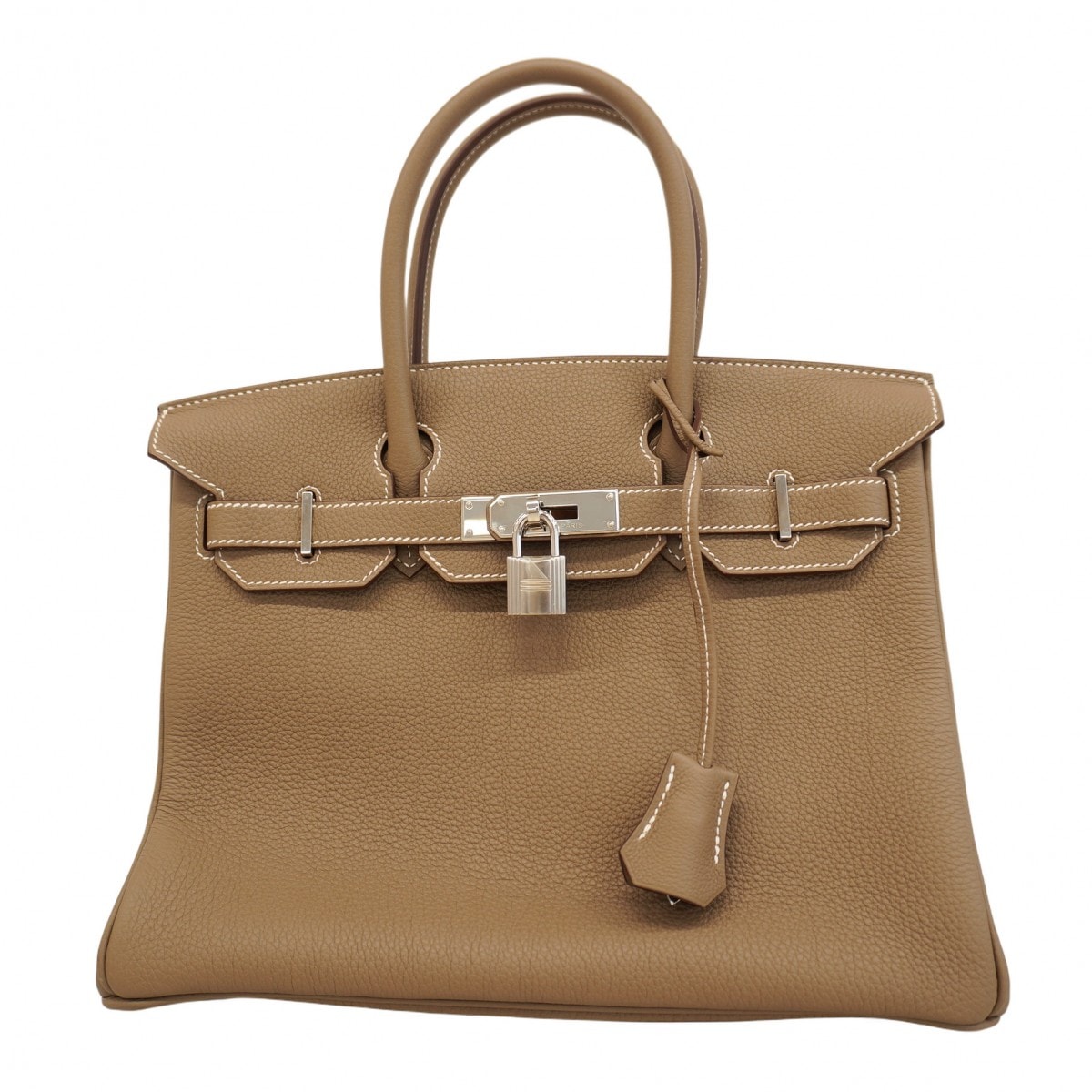 ★最終価格★SALE【5pa0524-g-h】エルメス ハンドバッグ バーキン30 トゴ エトゥープ シルバー金具 W刻印【中古】レディース