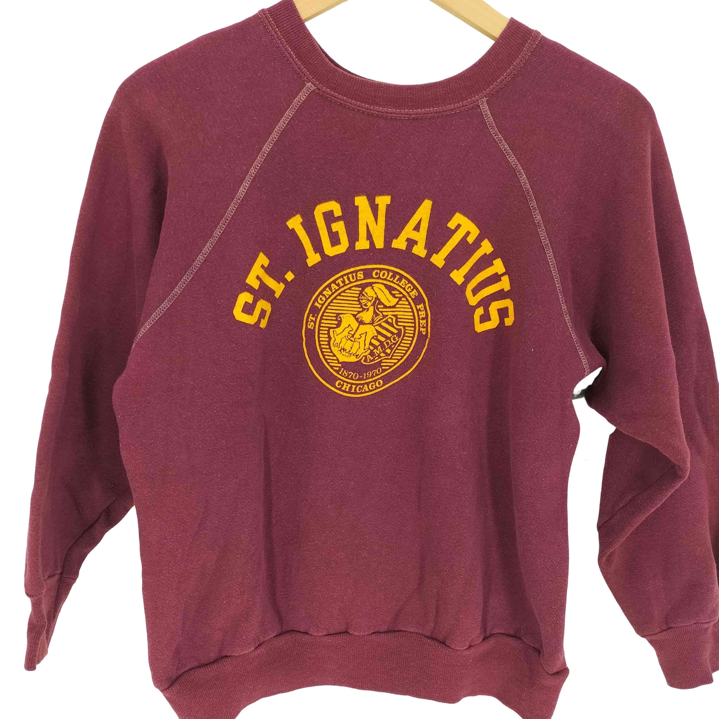 傷や汚れあり】70-80S USA製 バータグ カレッジロゴ プルオーバー