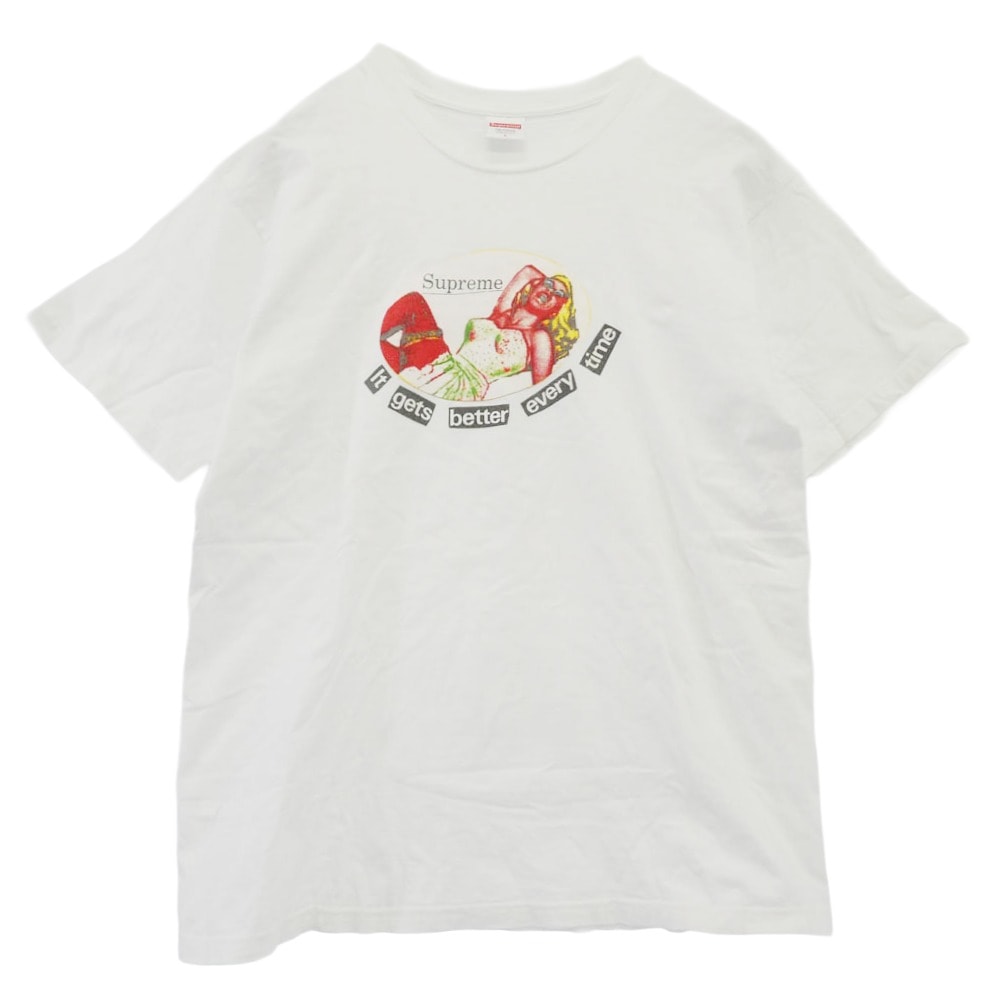 Supreme シュプリーム Tシャツ 19SS It Gets Better Every Time Tee イット ゲッツ ベター エブリー タイム 半袖 カットソー Tシャツ ホワイト系 マルチカラー系 L【中古】