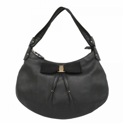 【6dc3991】サルヴァトーレフェラガモ ハンドバッグ ヴァラ レザー ブラック ゴールド金具【中古】レディース