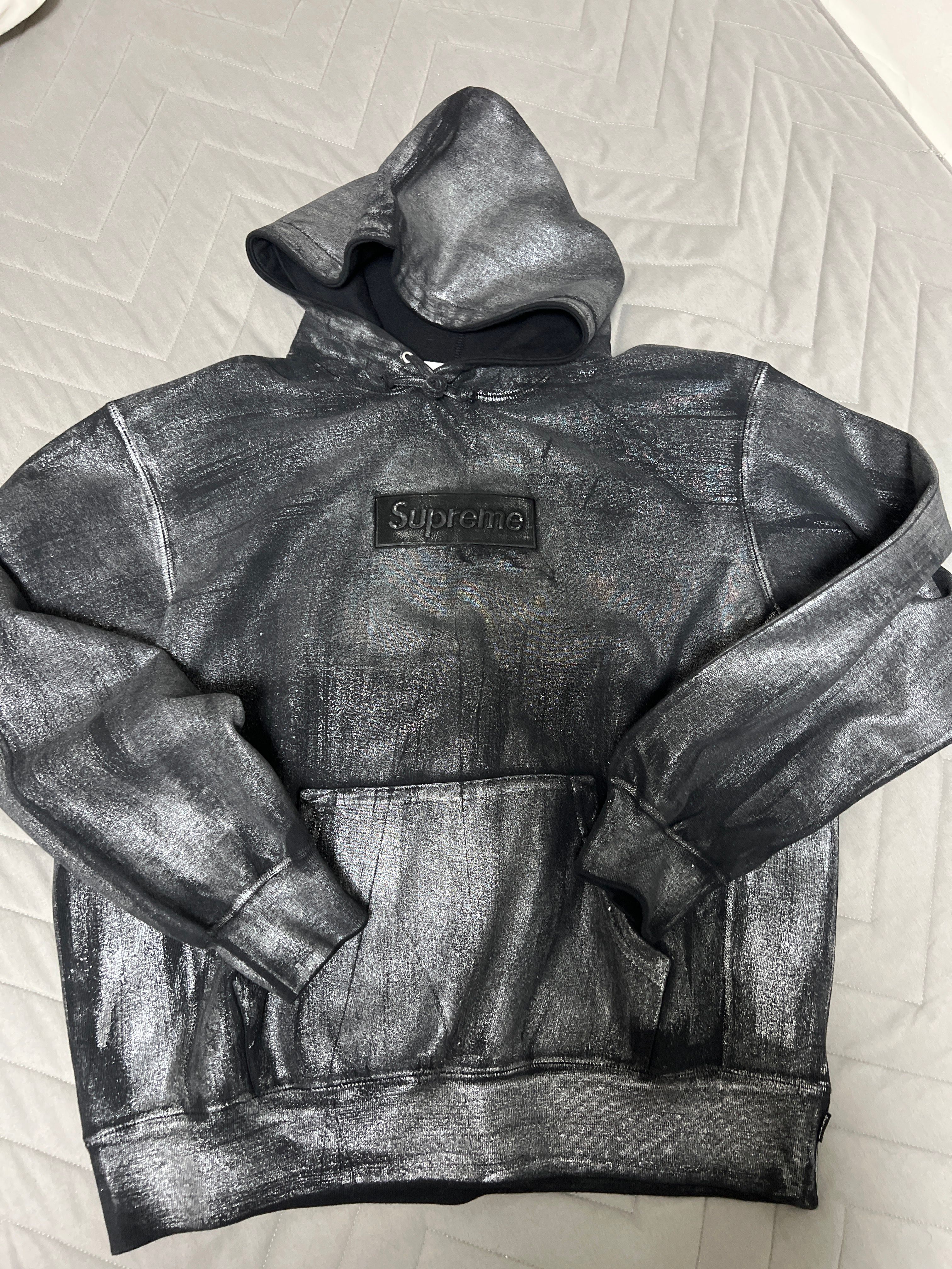 Supreme x MM6 Maison Margiela Foil Box Logo Hooded Sweatshirt "Black"