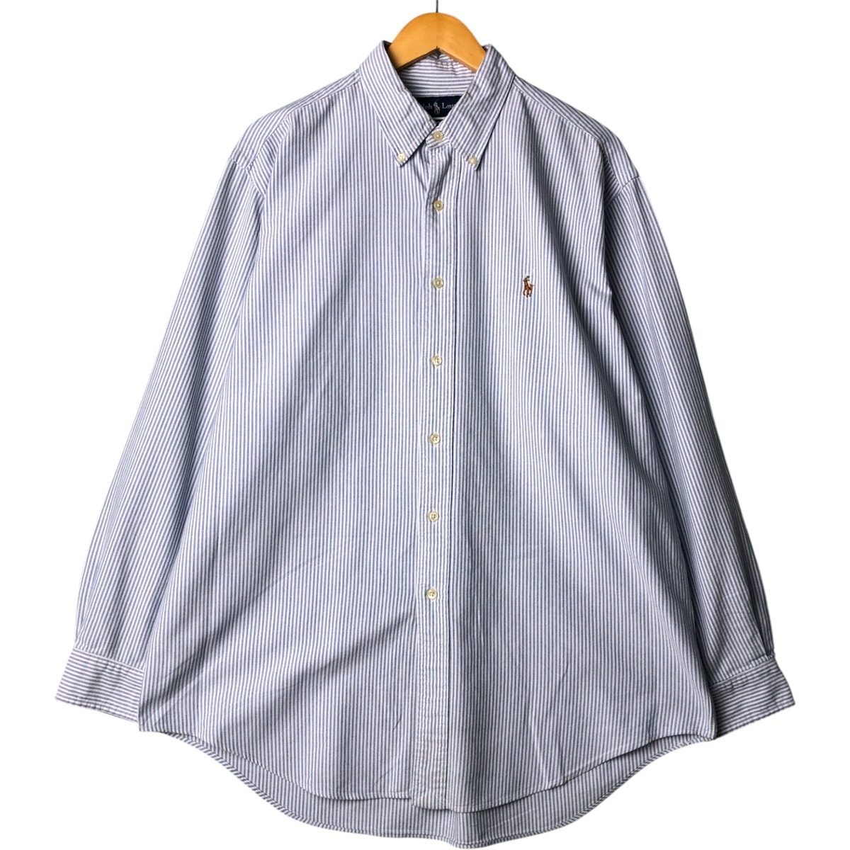 古着 ラルフローレン Ralph Lauren YARMOUTH 長袖 ボタンダウンストライプシャツ メンズL相当/eaa568438