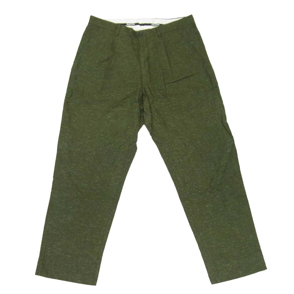 Supreme シュプリーム パンツ 21AW Pleated Trouser プリ―テッド トラウザー パンツ ダークグリーン グリーン系 32【美品】【中古】