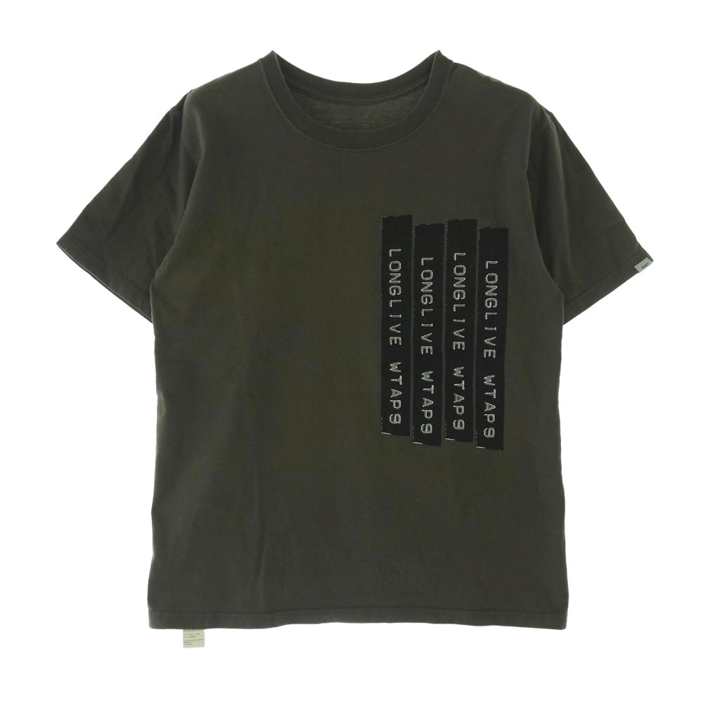 WTAPS ダブルタップス Tシャツ 19ss BAR TEE OLIVE DRAB 半袖 Tシャツ カーキ系【中古】