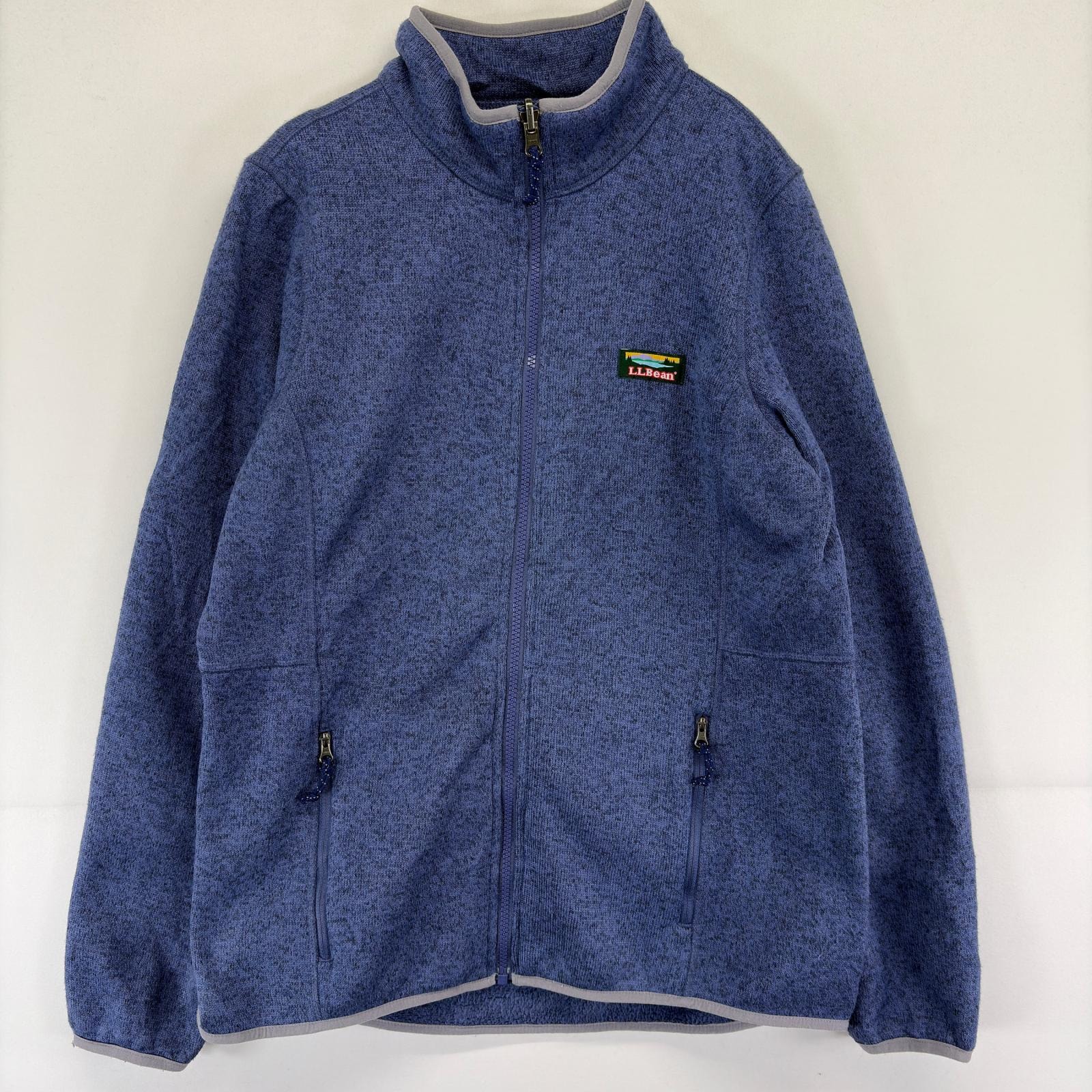 古着 エルエルビーン L.L.Bean ジャケット フルジップ ワンポイント ロゴ アウトドア フリース フリース M  パープル レディース