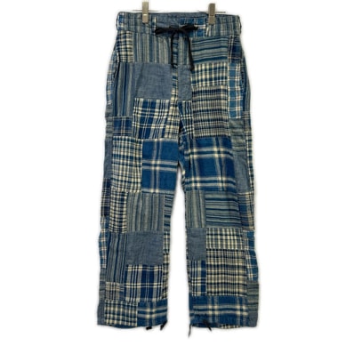 ダブルアールエル 782959702001 コットン×リネン Indigo Patchwork Drawstring Pants/インディゴ パッチワーク ドローストリングパンツ 28×30