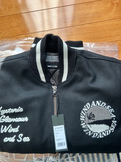 WIND AND SEA x HYSTERIC GLAMOUR Varsity Jacket "Black"