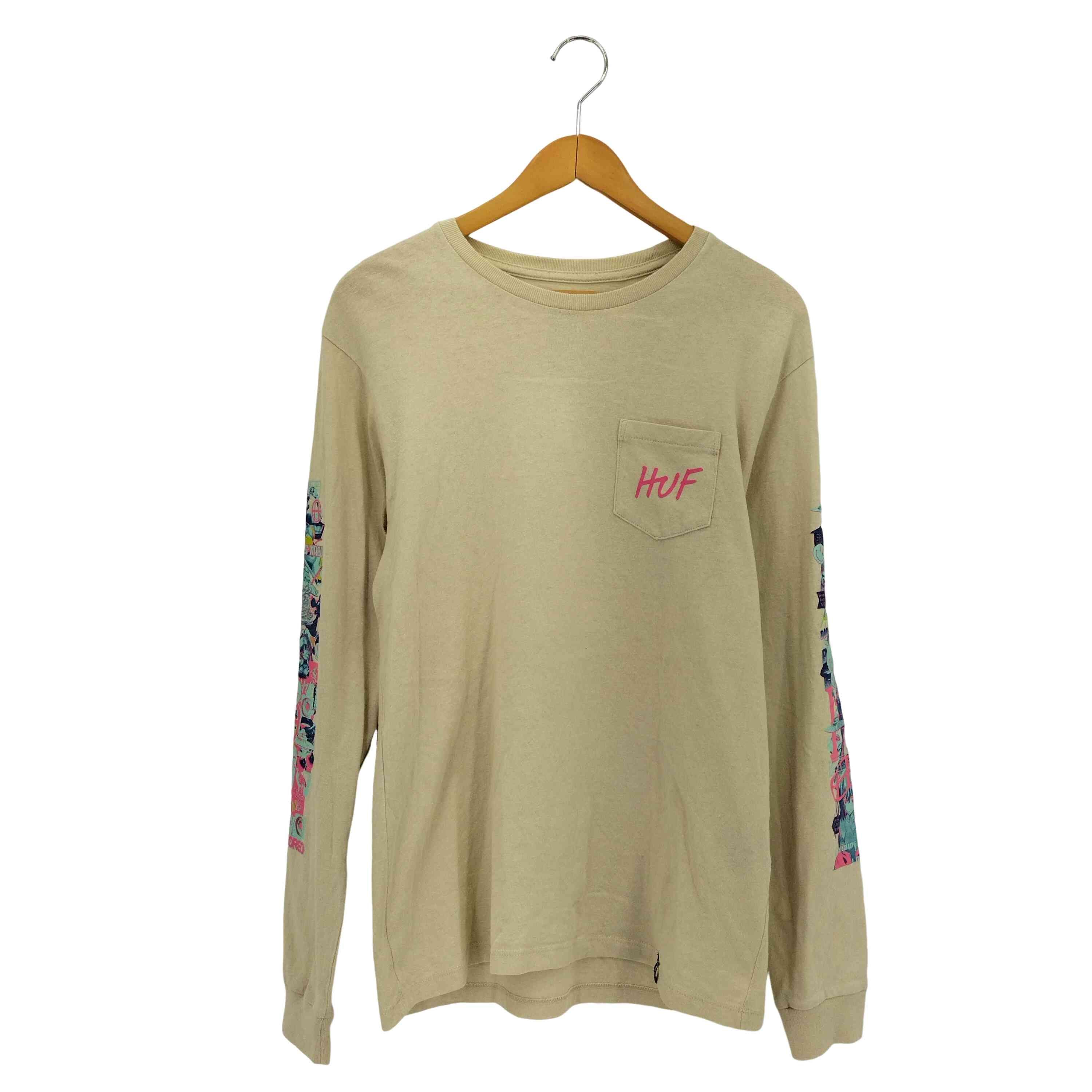 袖プリント L/S クルーネックTシャツ【1142013873291】