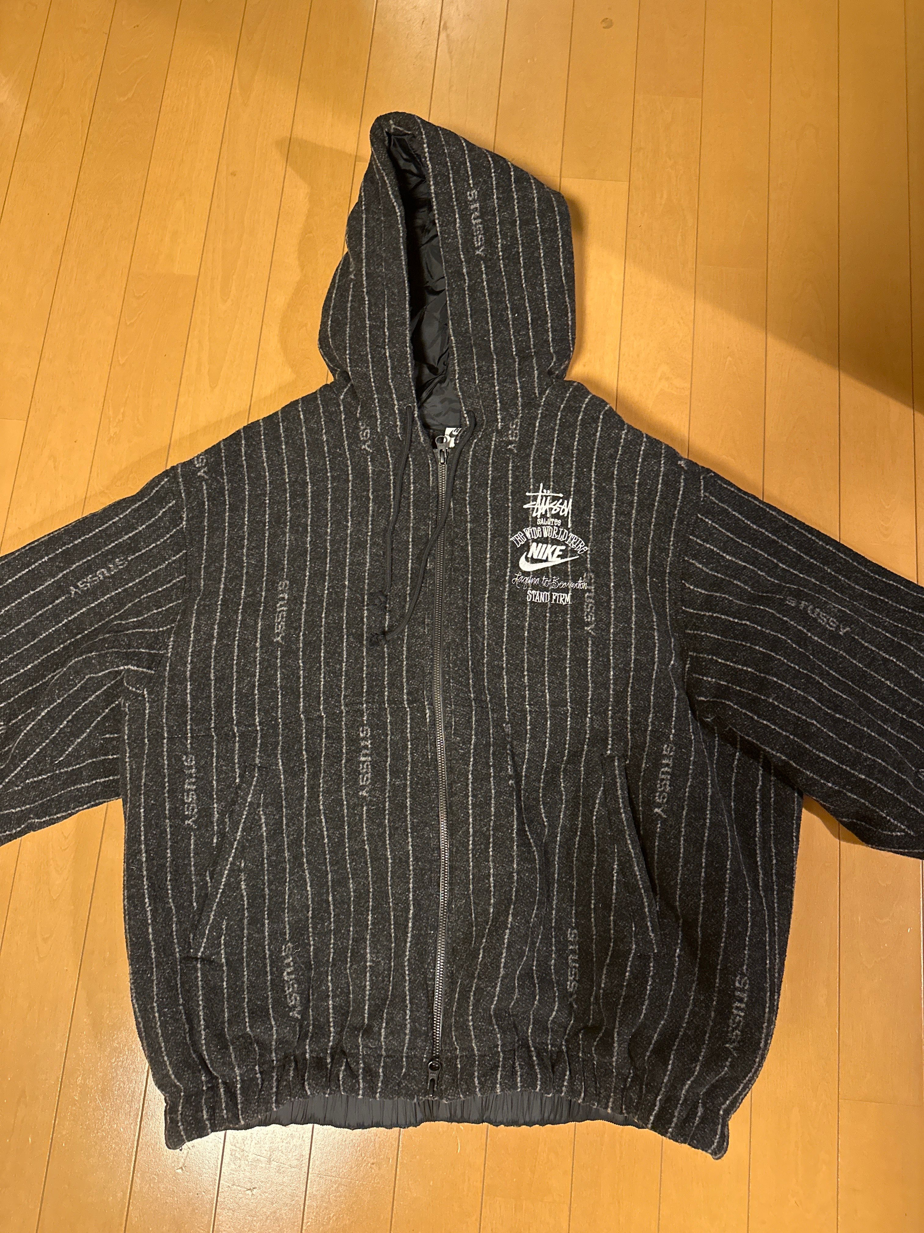 Stussy x Nike Striped Wool Jacket "Black"