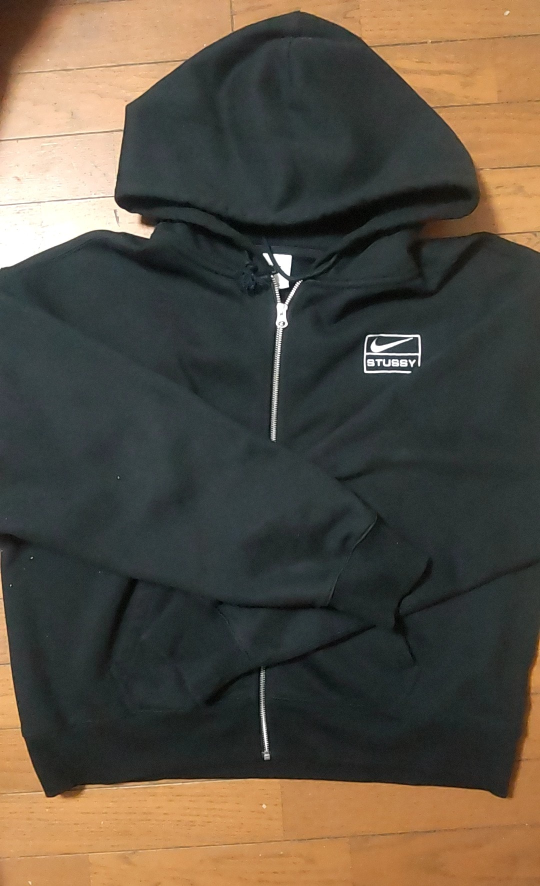 Stussy x Nike Stone Washed Fleece Zip Hoodie "Black" (US Size) FJ9175-010