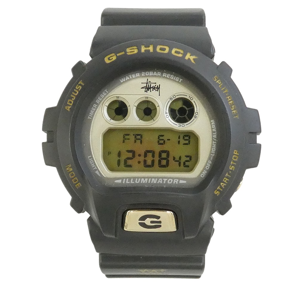 STUSSY 스투시 카시오 G-SHOCK 카시오 G-SHOCK DW-6900 x 카시오 G-SHOCK 25주년 기념 모델 디지털 시계 다크 그레이 [중고]