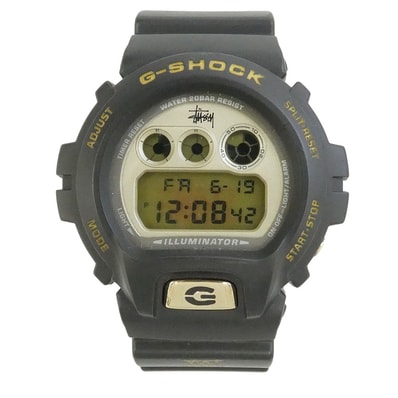 STUSSY ステューシー CASIO G-SHOCK カシオ ジーショック DW-6900 × CASIO G-SHOCK カシオ ジーショック 25周年記念モデル デジタル 腕時計 ダークグレー系【中古】