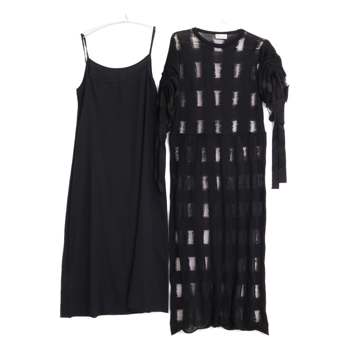 レッドヴァレンチノ QR3KD06H3VM ﾌﾞﾗｯｸ ﾚｰｽ 半袖ﾜﾝﾋﾟｰｽ S