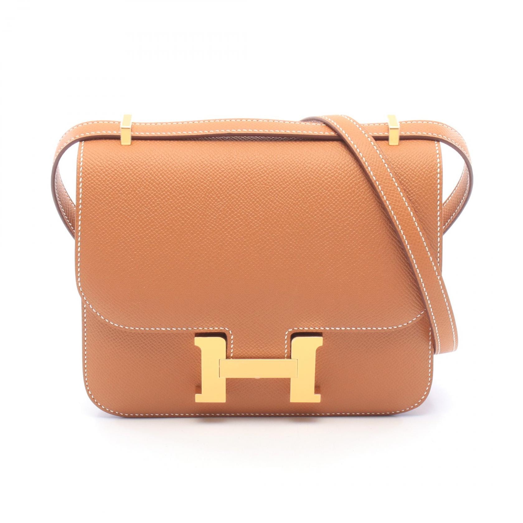 エルメス HERMES コンスタンス3 ミニ ショルダーバッグ バッグ レザー ヴォーエプソン ヴォーエプソン ゴールド レディース ブラウン系 【中古】