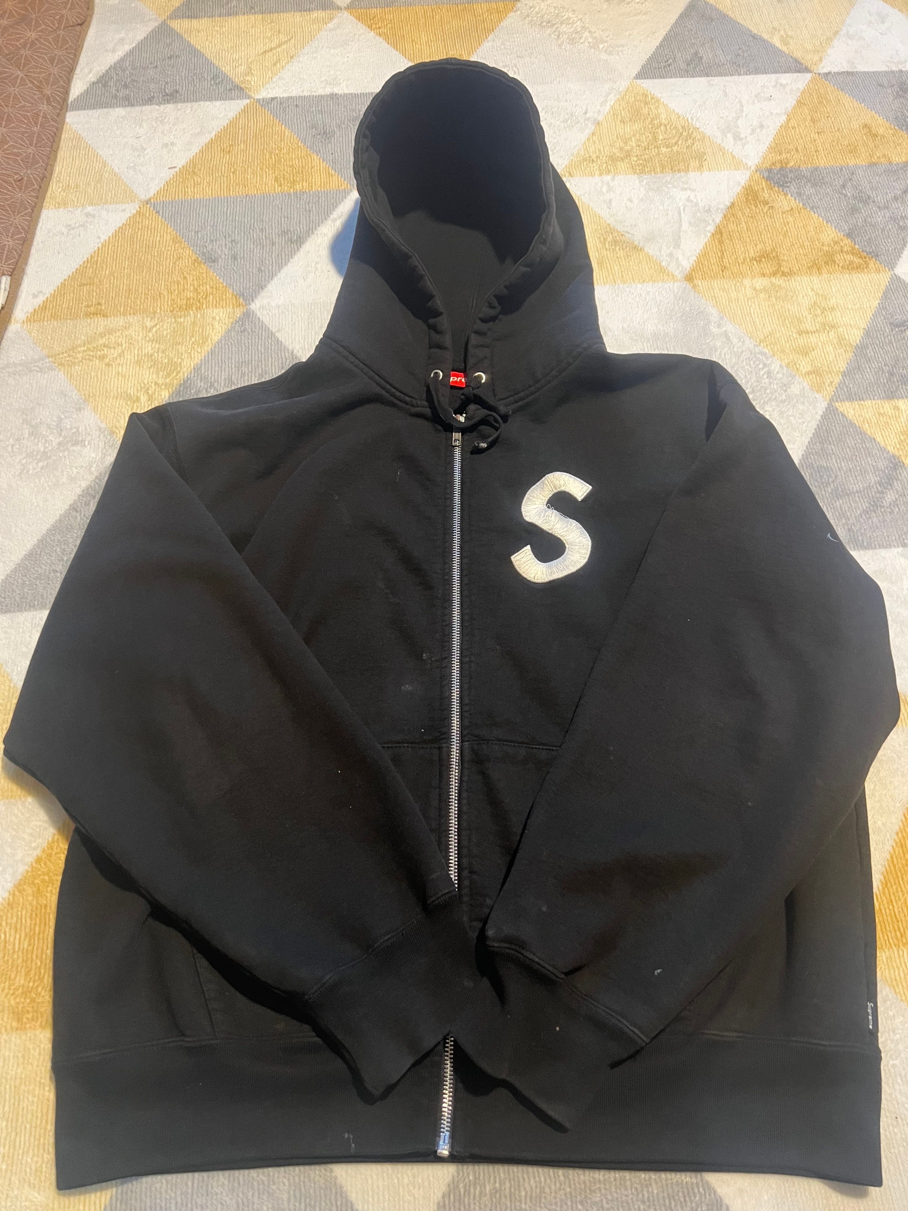 Supreme S Logo Zip Up Hooded Sweatshirt "Black" (23FW)