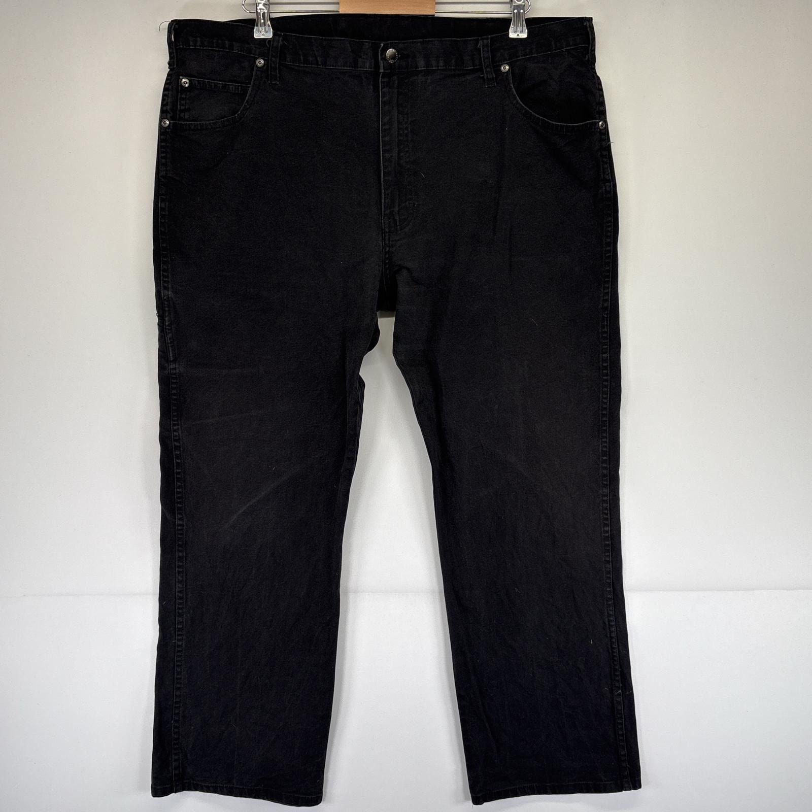 古着 ディッキーズ Dickies ワークパンツ ダック ストレート カーゴ 大きいサイズ ワンポイントロゴ w40 L30  ブラック メンズ