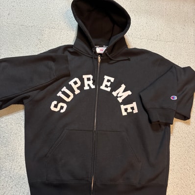 Supreme x Champion Zip Up Hooded Sweatshirt "Black"