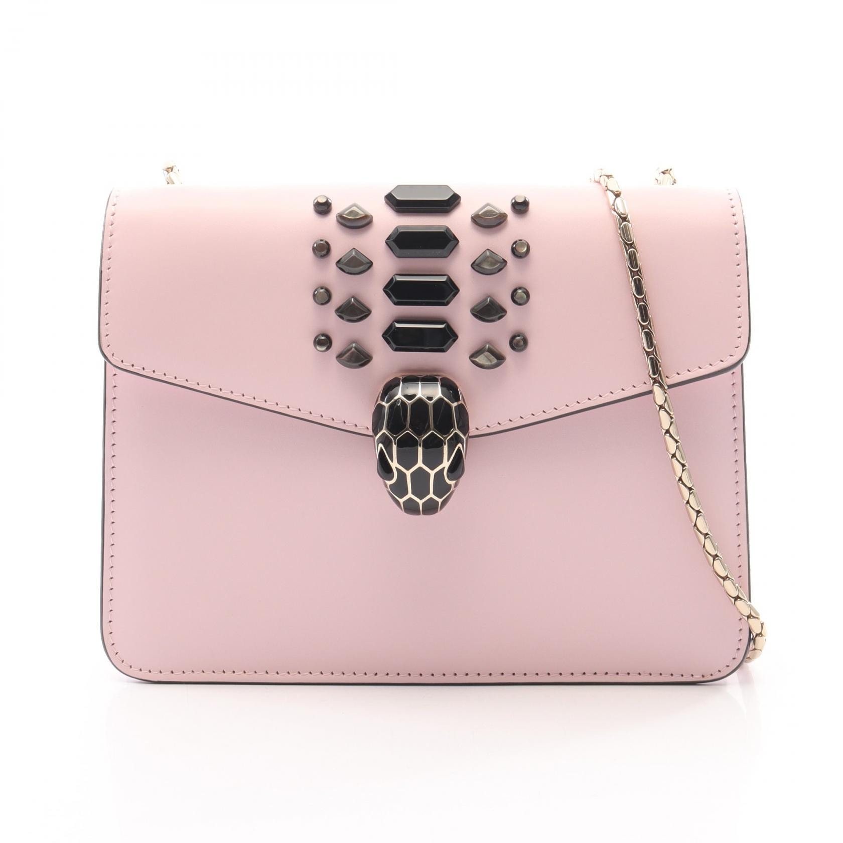 ブルガリ BVLGARI セルペンティ フォーエバー ビジュー ショルダーバッグ バッグ レザー レディース ピンク系 【中古】