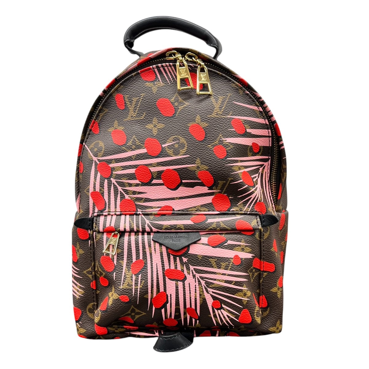 LOUIS VUITTON 展示品級 ルイヴィトン パームスプリングス PM モノグラム ジャングルドット N45286 FL1106 PVC レザー ブラウン ピンク レッド バックパック リュック 極美品 ヴィトン SAランク 鑑定済 中古 ヴィトンバッグ