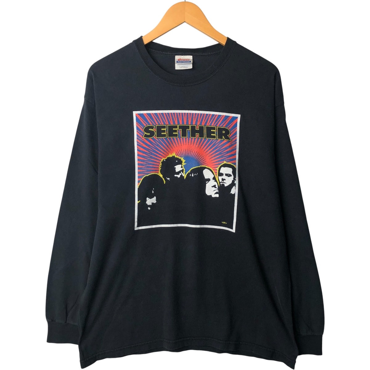 古着 ヘインズ Hanes SEETHER シーザー ロンT バンドTシャツ バンT メンズL相当/eaa529901