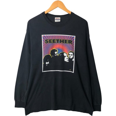古着 ヘインズ Hanes SEETHER シーザー ロンT バンドTシャツ バンT メンズL相当/eaa529901