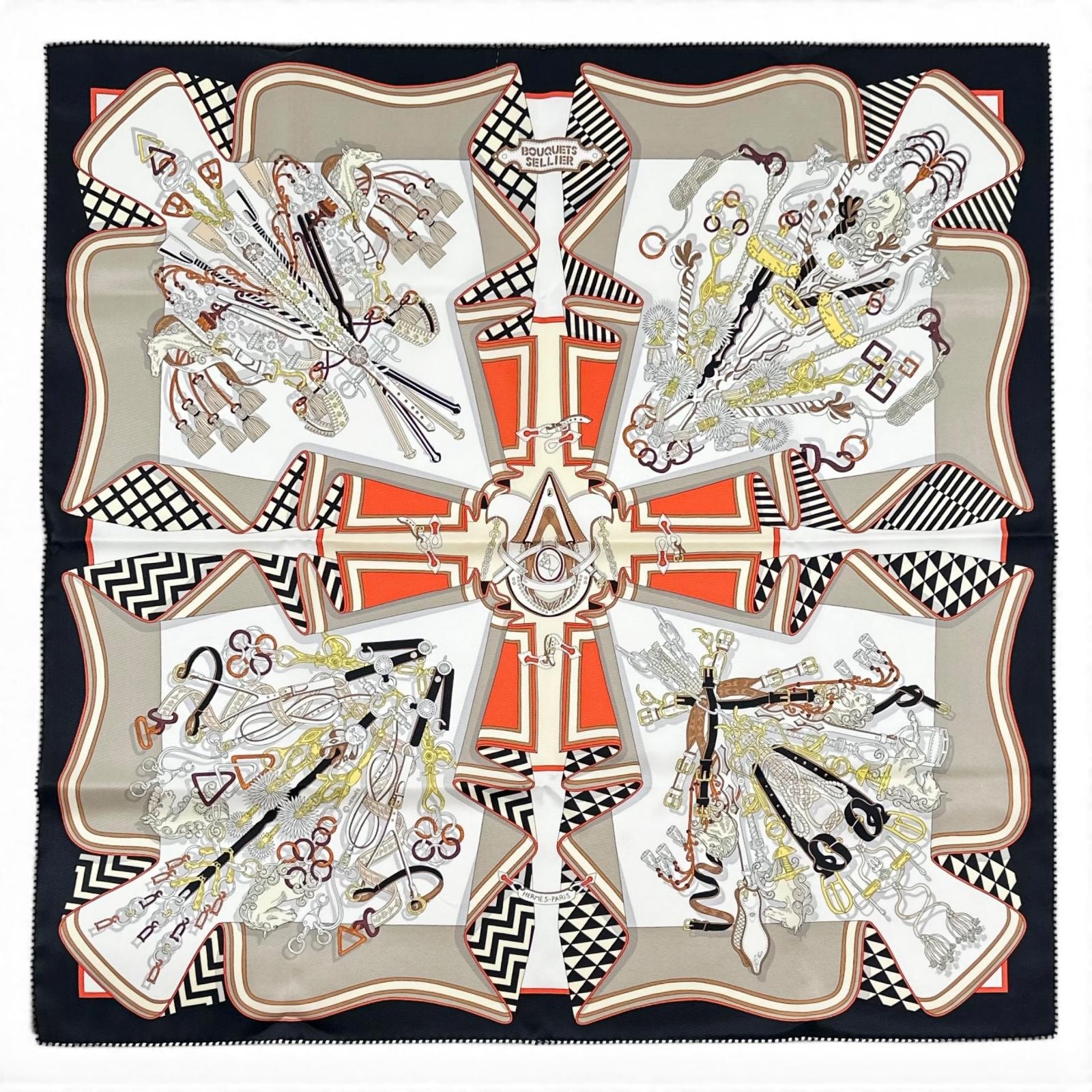 未使用品 エルメス スカーフ Bouquets Sellier 鞍職人の花束