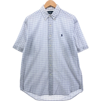 古着 ラルフローレン Ralph Lauren BLAKE 半袖 ボタンダウン チェックシャツ メンズM相当/eaa553909