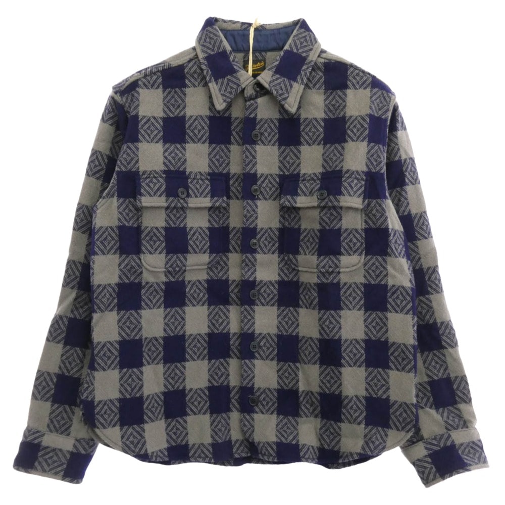 TENDERLOIN テンダーロイン 長袖シャツ 13AW T-BUFFALO CPO JKT バッファロー チェック柄 ウール 長袖 シャツ ジャケット ブルー M ブルー系 M【中古】
