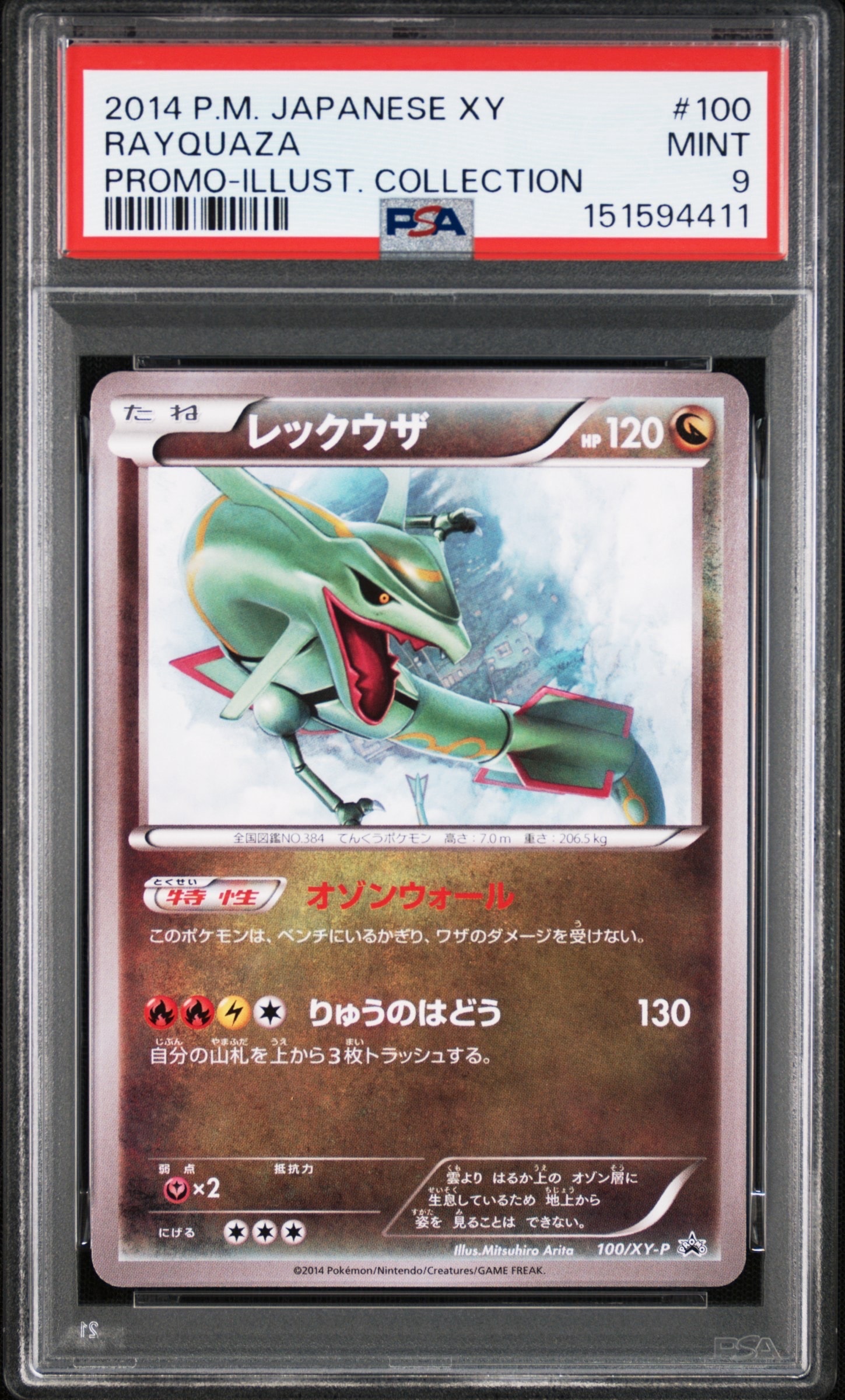PSA9】レックウザ イラストコレクション: プロモ[XY-P 100/XY-P
