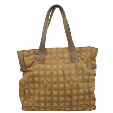 ★SALE【6dc2416】シャネル トートバッグ ニュートラベル ナイロン カーキ シルバー金具【中古】レディース