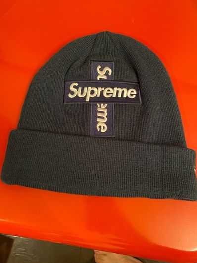 Supreme New Era® Cross Box Logo Beanie "Navy"