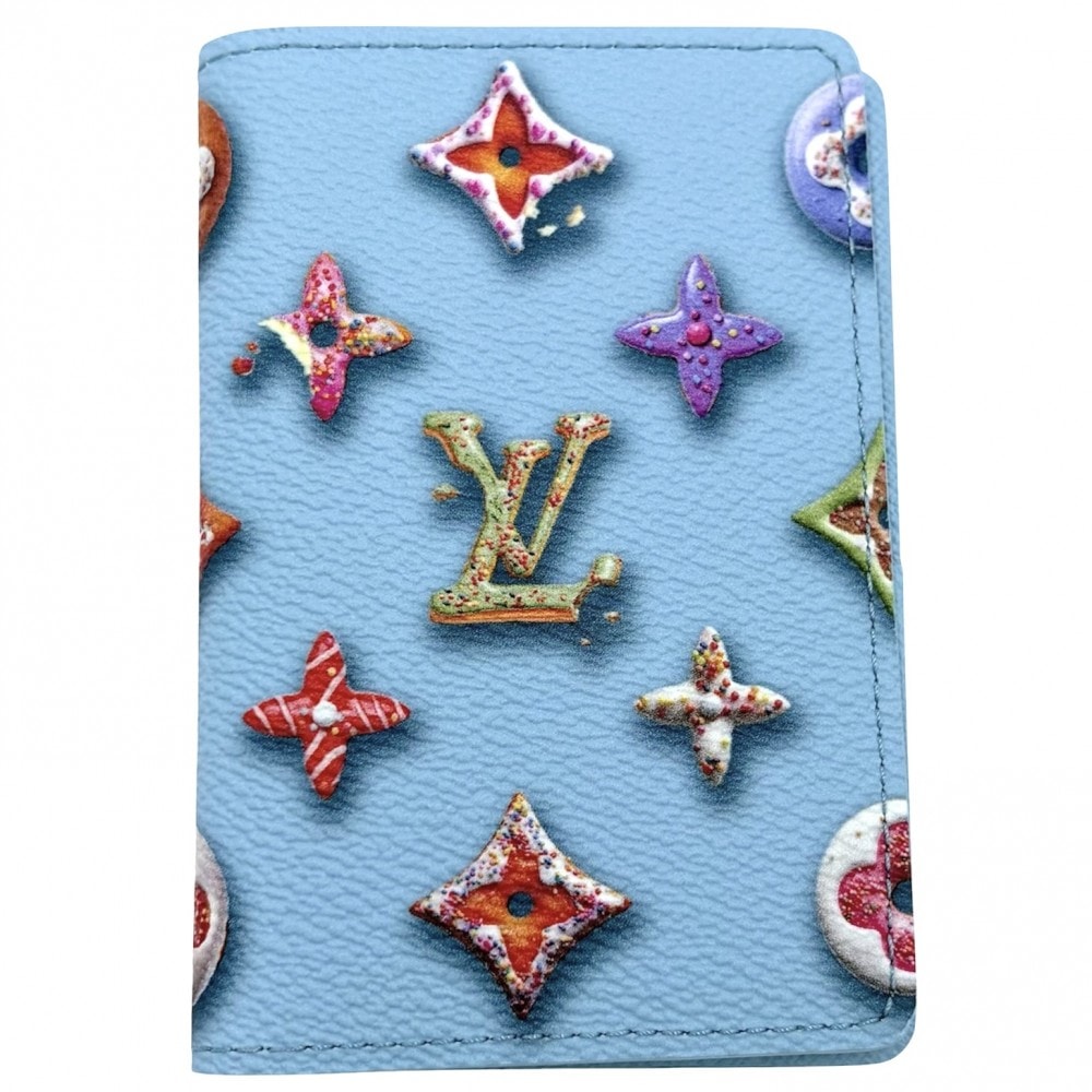 LOUIS VUITTON ルイヴィトン カードケース モノグラムドーナツ オーガナイザードゥポッシュ 名刺入れ 定期入れ 小物 ブルー M28045    ブルーベリー レディース 美品【中古品】